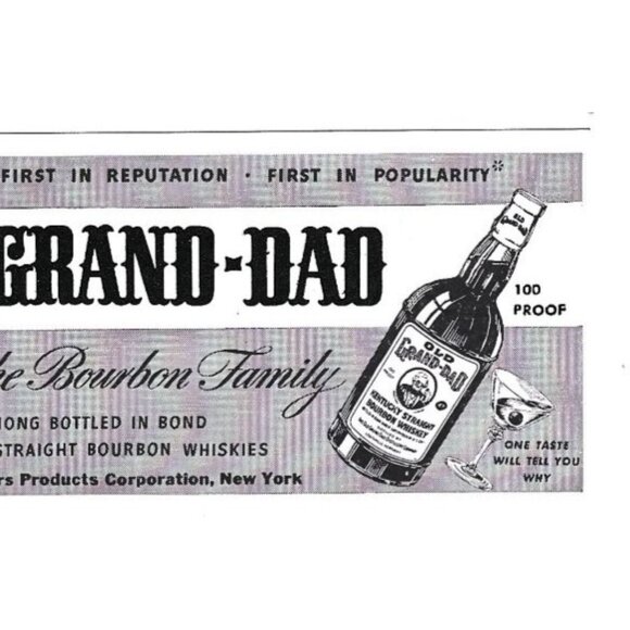 Old Grand Dad Kentucky Straight Bourbon Whiskey 1940s Vintage Print Ad - Picture 3 of 4